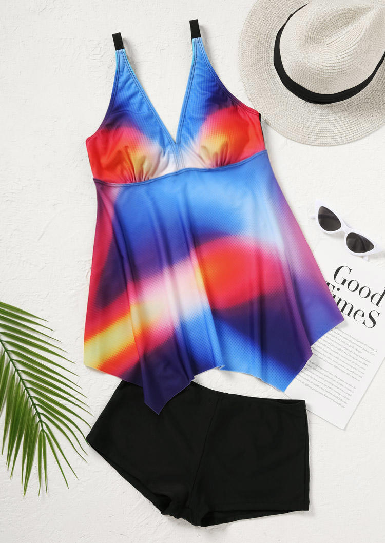 

Tankinis Gradient Spaghetti Strap Tankini Set in Multicolor. Size: ,M,L,XL