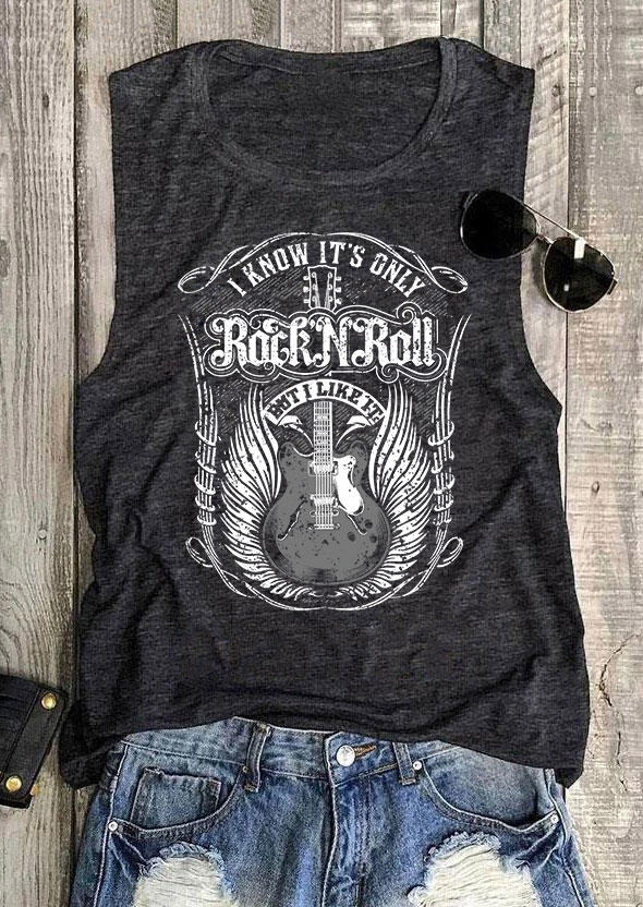 

Tank Tops I Know It's Only Rock 'N' Roll Tank Top in Dark Grey. Size