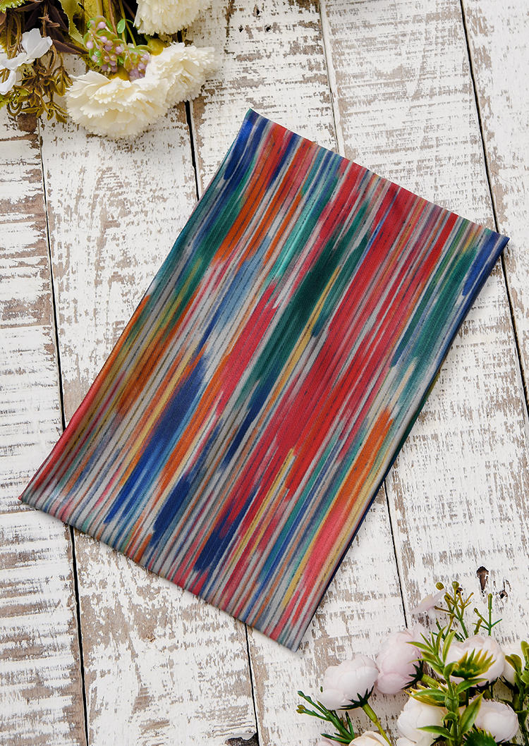 

Ethnic Tie Dye Elastic Wide Headband in Multicolor. Size