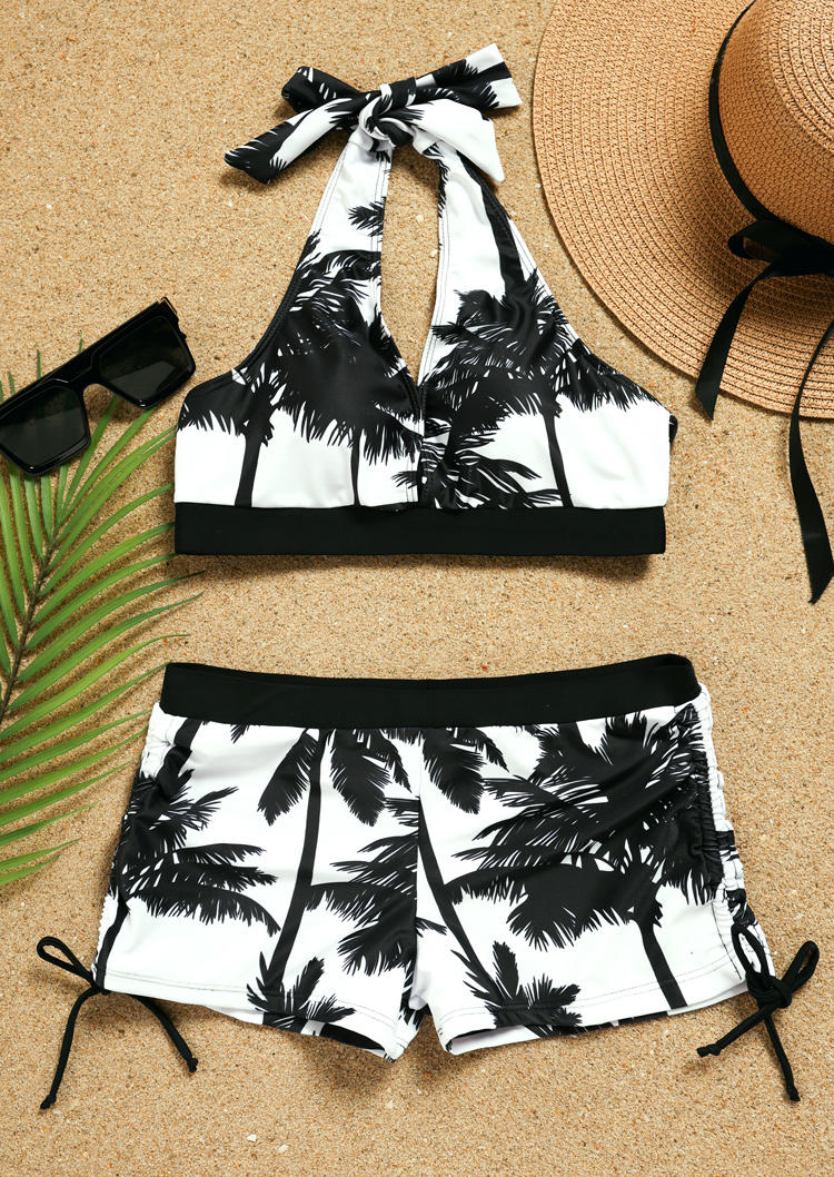 Bikini Sets Coconut Tree Tie Bikini Set in White. Size: L,M,S,XL