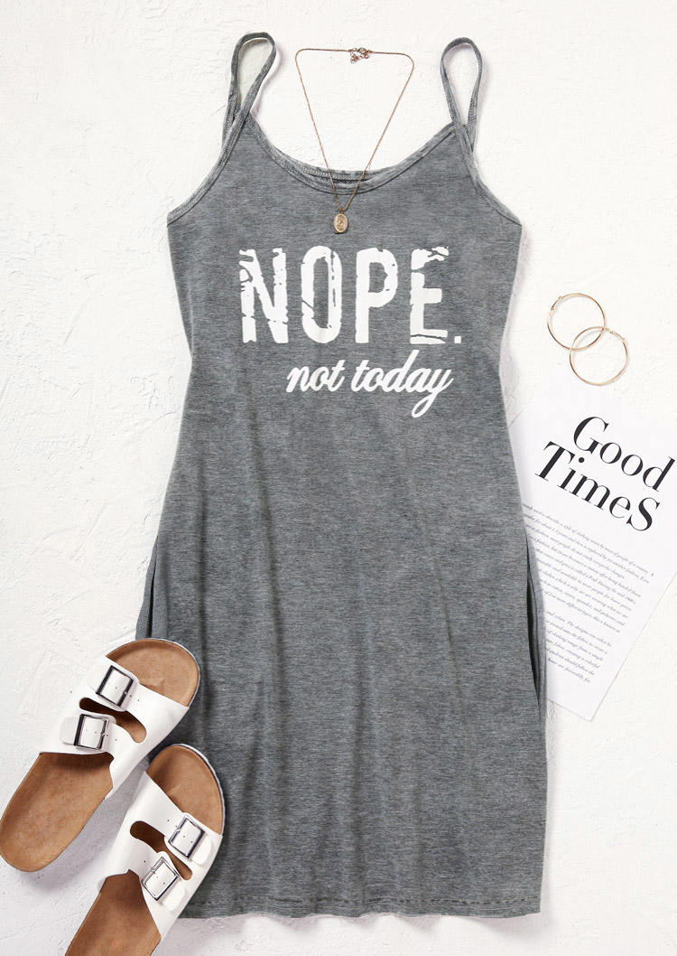 

Mini Dresses Nope Not Today Pocket Spaghetti Strap Mini Dress in Gray. Size: ,XL