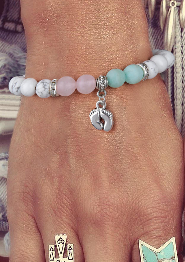

Bracelet Angel Footprint Beading Alloy Bracelet in #2. Size