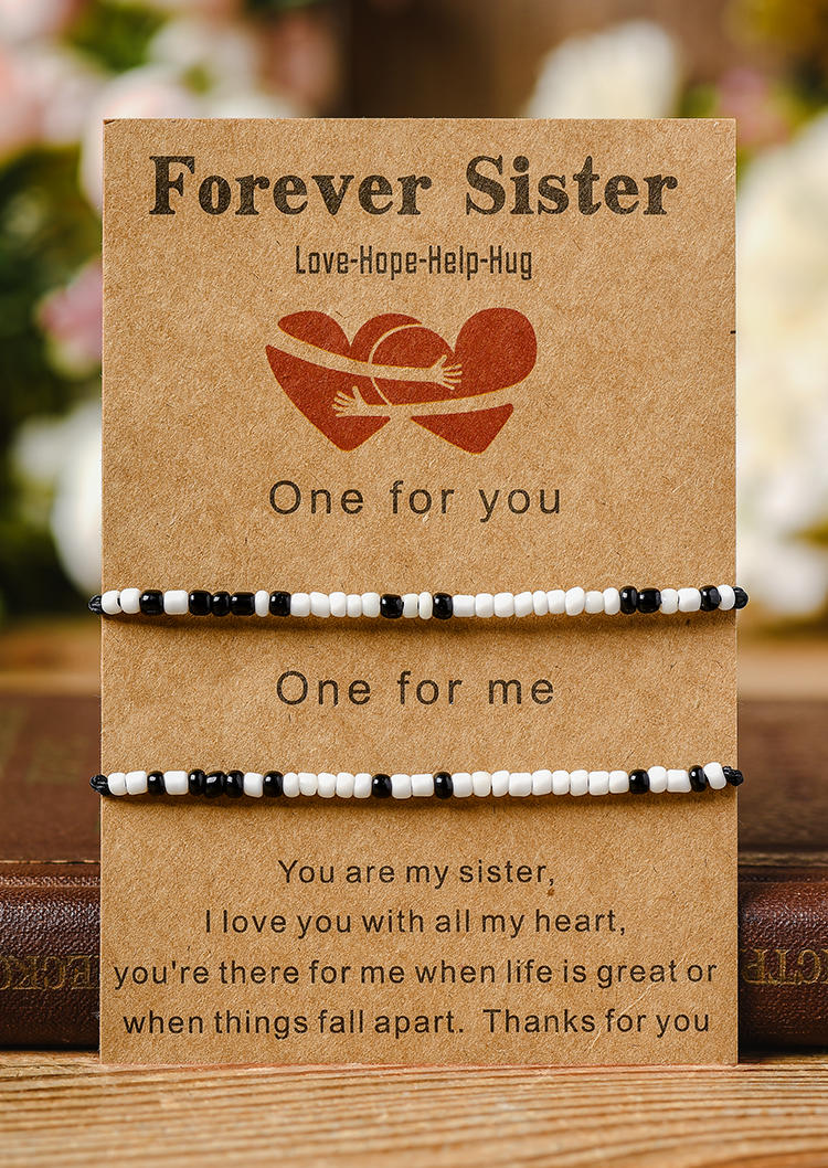 

Bracelet 2Pcs Best Friend Morse Code Beading Bracelet in Pattern2. Size