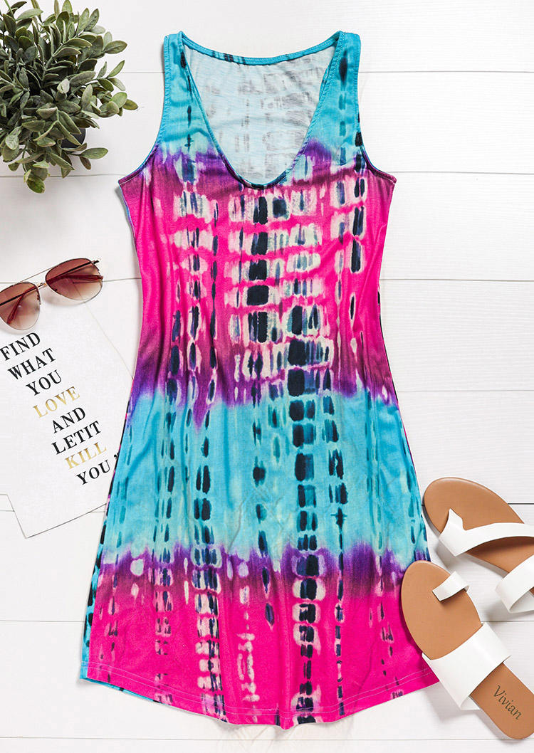 

Mini Dresses Tie Dye Sleeveless Mini Dress in Multicolor. Size