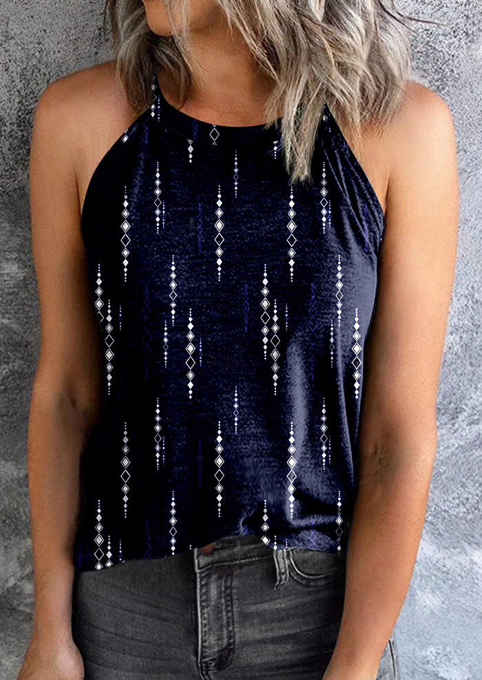 

Tank Tops Geometric Casual Camisole - Deep Blue in Blue. Size