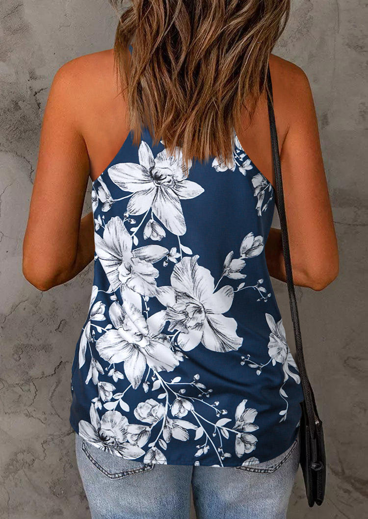 

Tank Tops Floral V-Neck Casual Camisole in Multicolor. Size