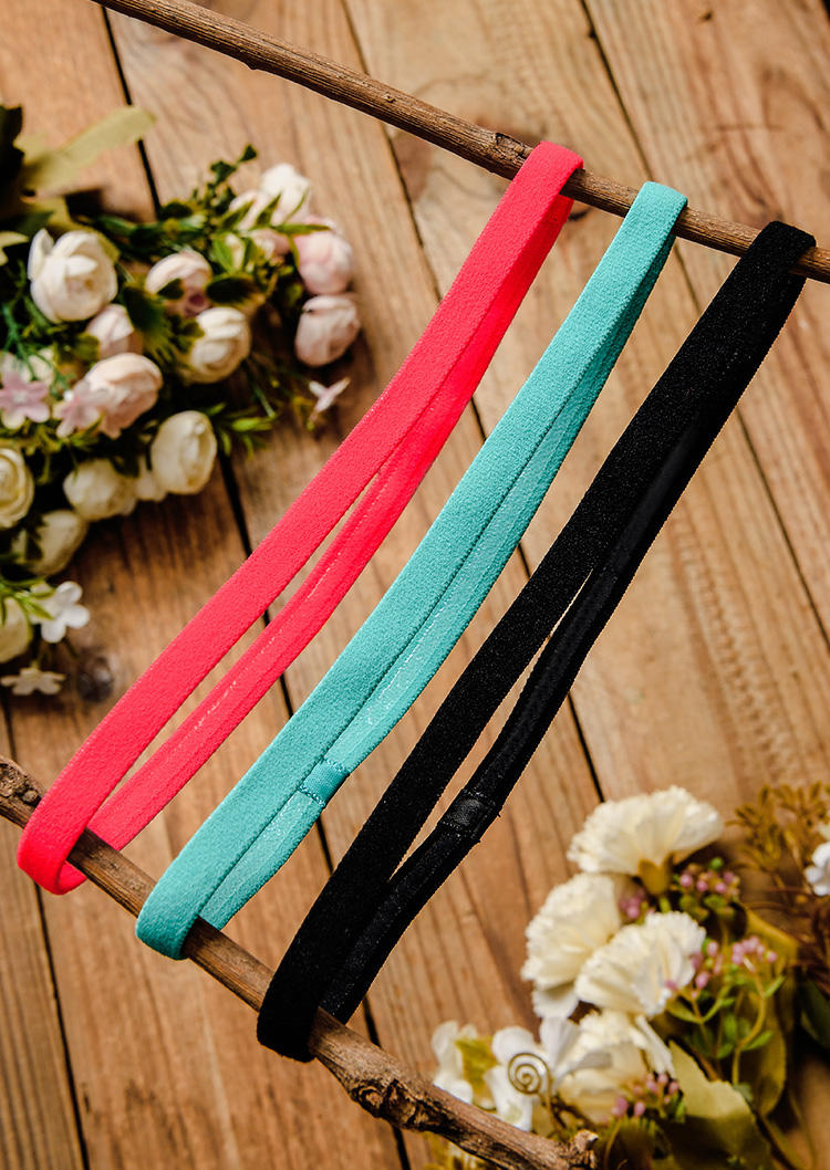 

Comfortable Thin Non Slip Elastic Sport Headband in Black. Size