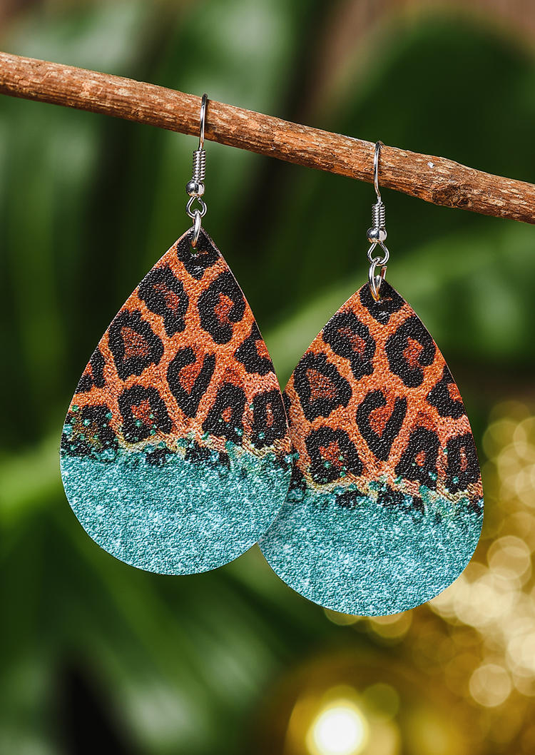 

Earrings Leopard Glitter Water Drop Earrings in Multicolor. Size