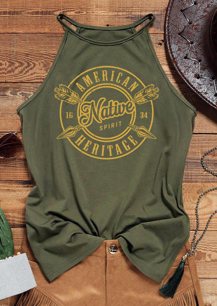 

Tank Tops Native Spirit American Heritage Arrow Camisole - Army Green in Green. Size