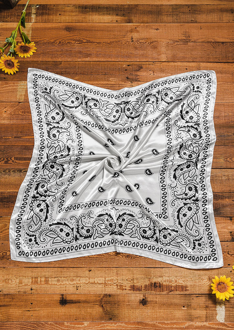 

Elegant Women Square Headband Hair Scarf in Black,White. Size