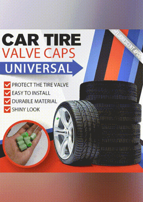 

Cool Gadgets 4Pcs Universal Fluorescent Car Tire Valve Caps in Green. Size