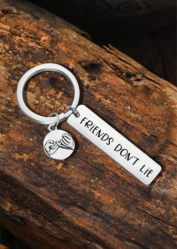 

Keychains Friends Don't Lie Keychain in Silver. Size