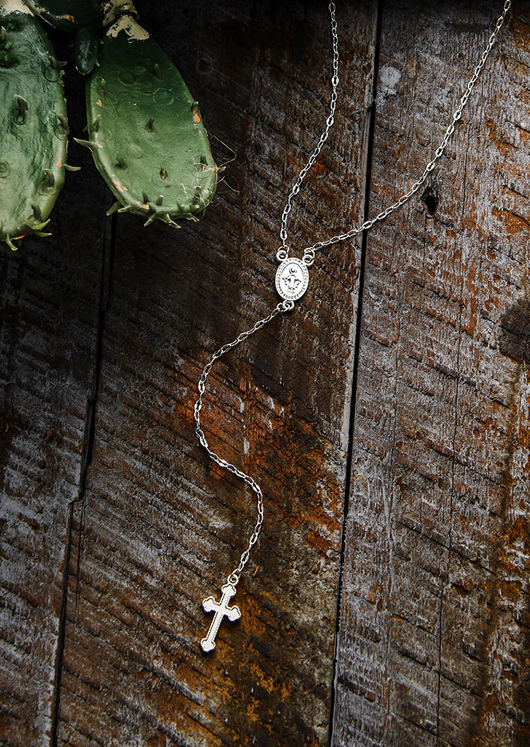 

Necklaces Cross Alloy Pendant Necklace in Silver. Size