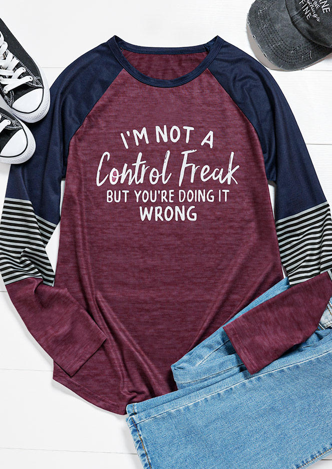 T-shirts Tees I'm Not A Control Freak But You Are Doing It Wrong T-Shirt Tee - Plum in Red. Size: L,M,S,XL