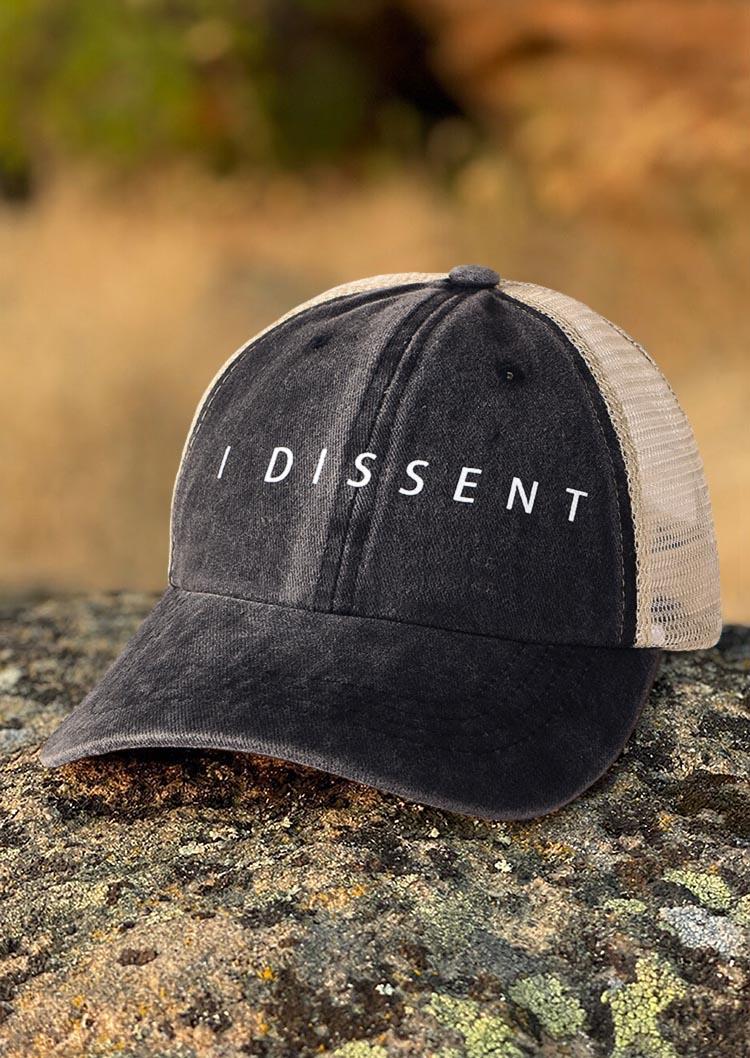 

Hats I Dissent Mesh Splicing Baseball Cap in Black. Size