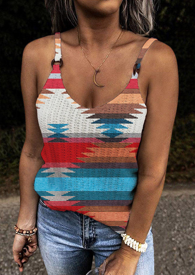 

Tank Tops Aztec Geometric Western Camisole in Multicolor. Size