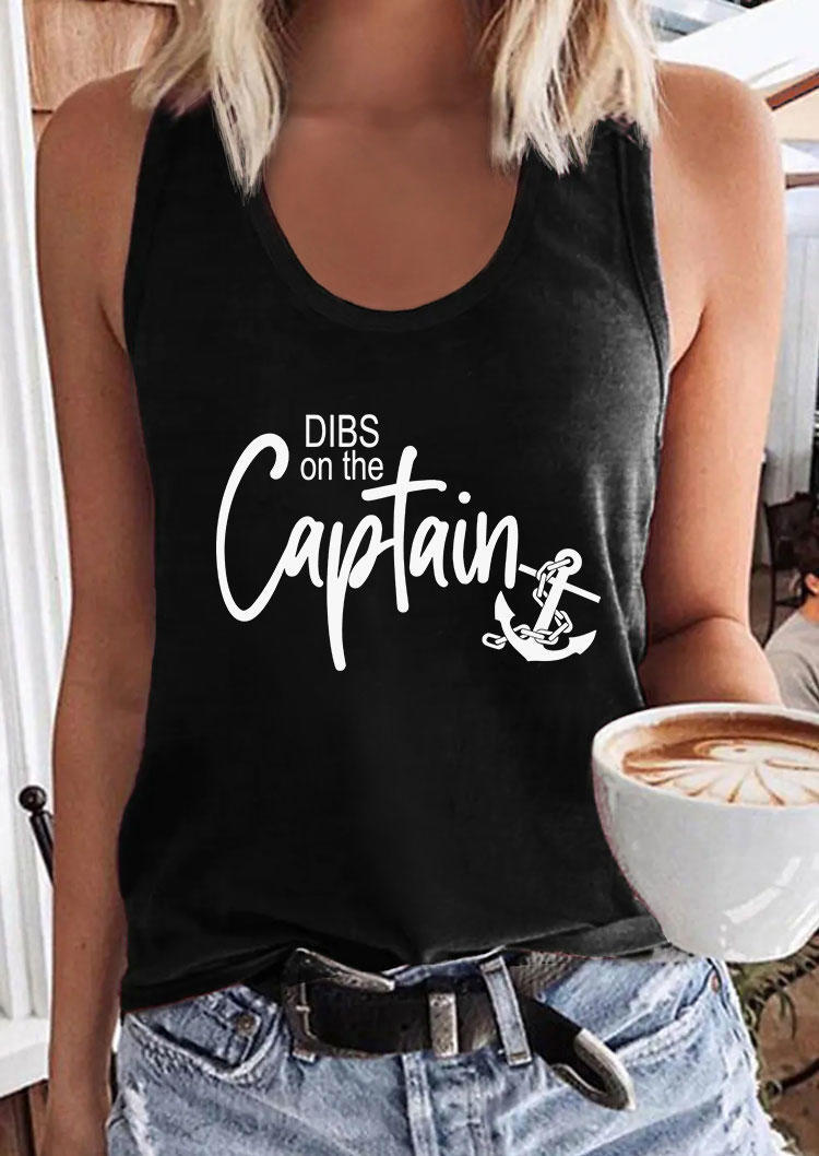 Tank Tops Dibs On The Captain Anchor Racerback Tank Top in Black. Size: L,M,S,XL