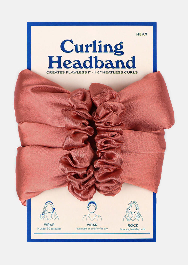 Heatless Roller Curling Hair Headband in Pink,Red. Size: One Size