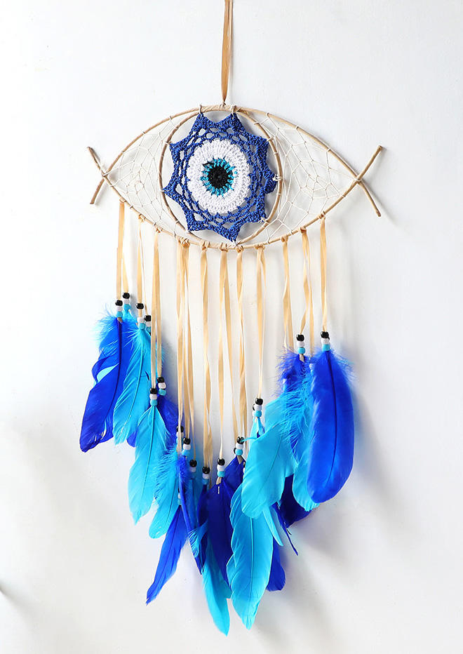 

Dreamcatcher Feather Hanging Ornament in Deep Blue,Light Blue. Size