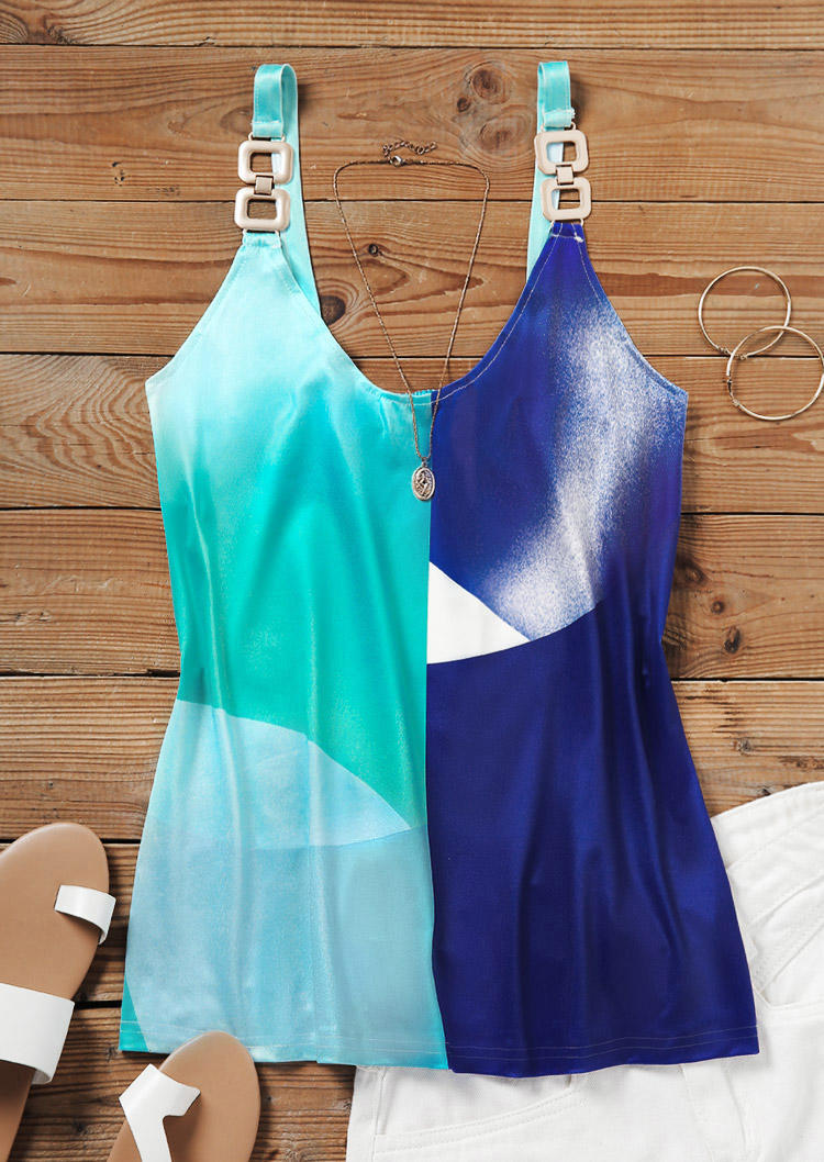 

Tank Tops Color Block Metal Chain Camisole in Multicolor. Size