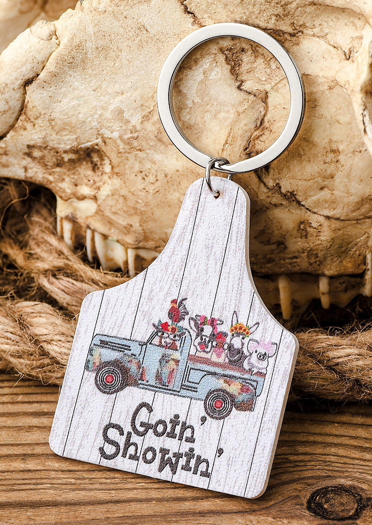 

Keychains Mooody Cow Leopard Alloy Keychain in Multicolor. Size