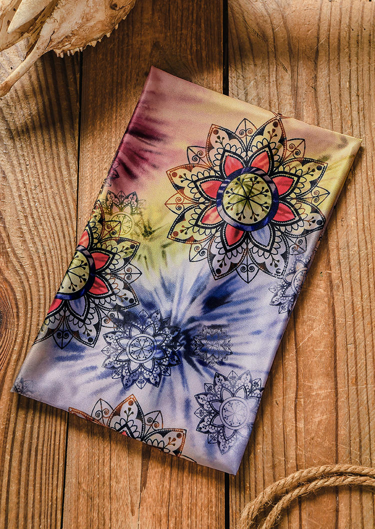 

Floral Tie Dye Yoga Wide Headband in Multicolor. Size