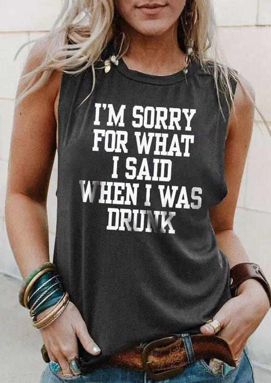 I'm Sorry For What I Said When I Was Drunk Tank - Dark Grey