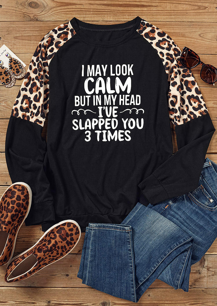 

T-shirts Tees I May Look Calm But In My Head I've Slapped You 3 Times T-Shirt Tee in Black. Size