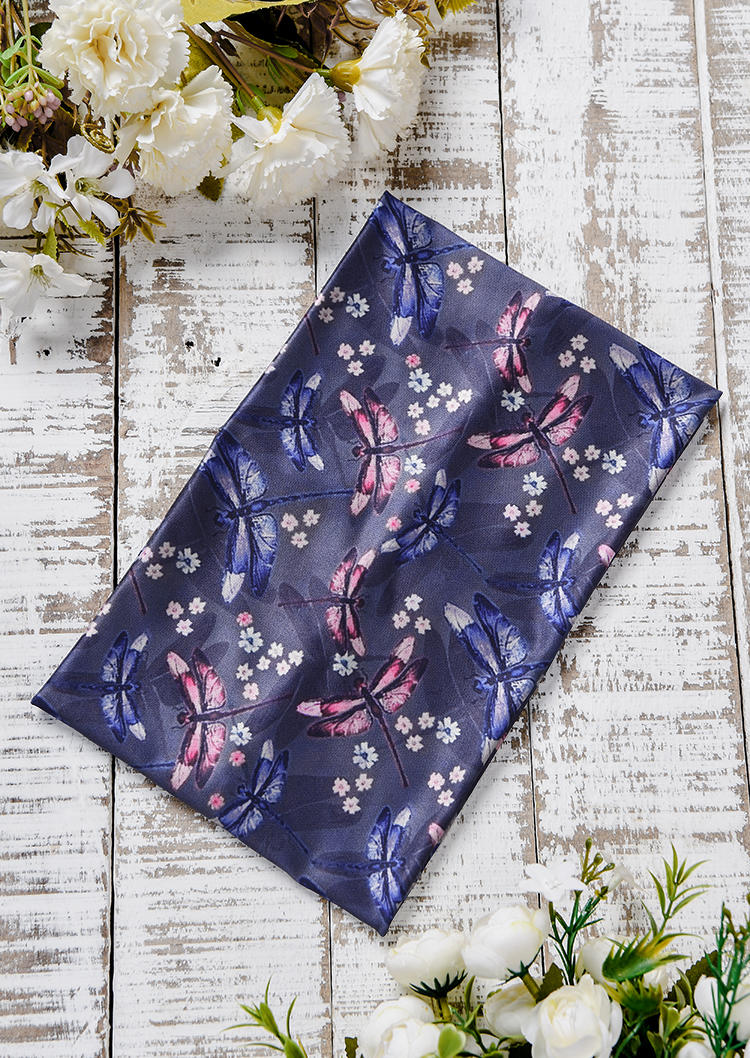 

Dragonfly Floral Sports Wide Headband in Multicolor. Size