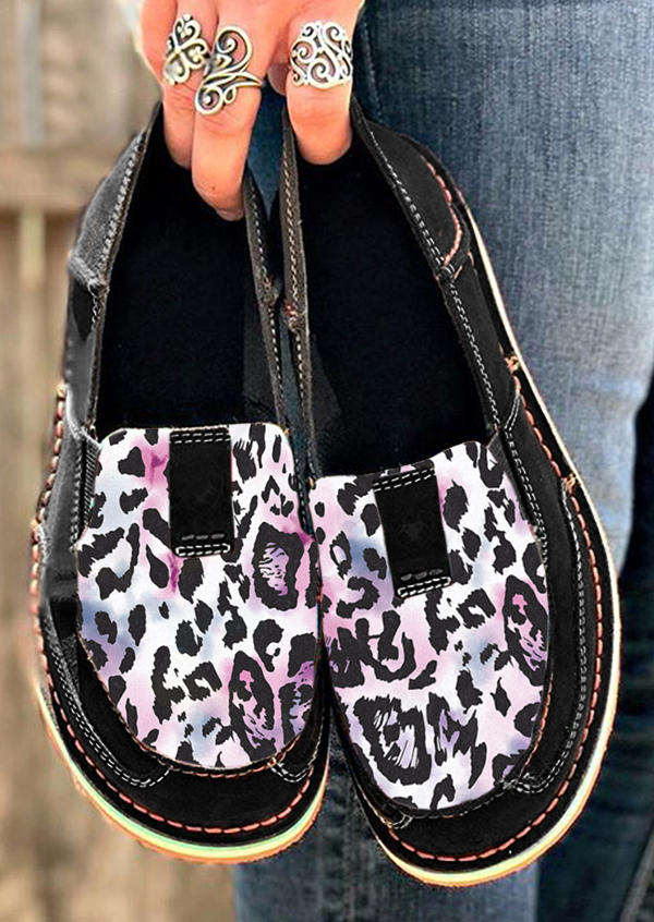 

Sneakers Colorful Leopard Slip On Round Toe Flat Sneakers in Leopard. Size: ,38,39,40,41