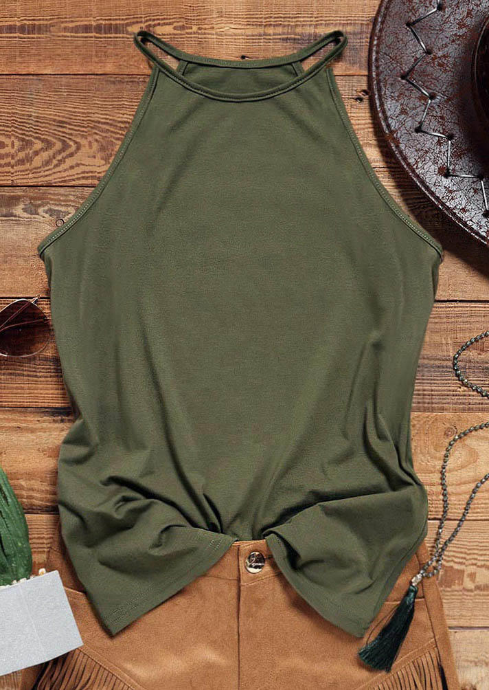 

Tank Tops Spaghetti Strap O-Neck Casual Camisole - Army Green in Green. Size: M