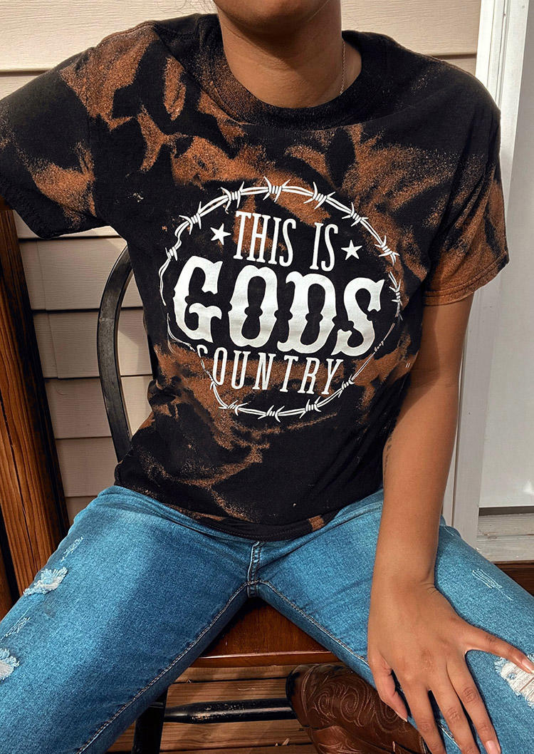 

T-shirts Tees This Is Gods Country O-Neck T-Shirt Tee in Multicolor. Size