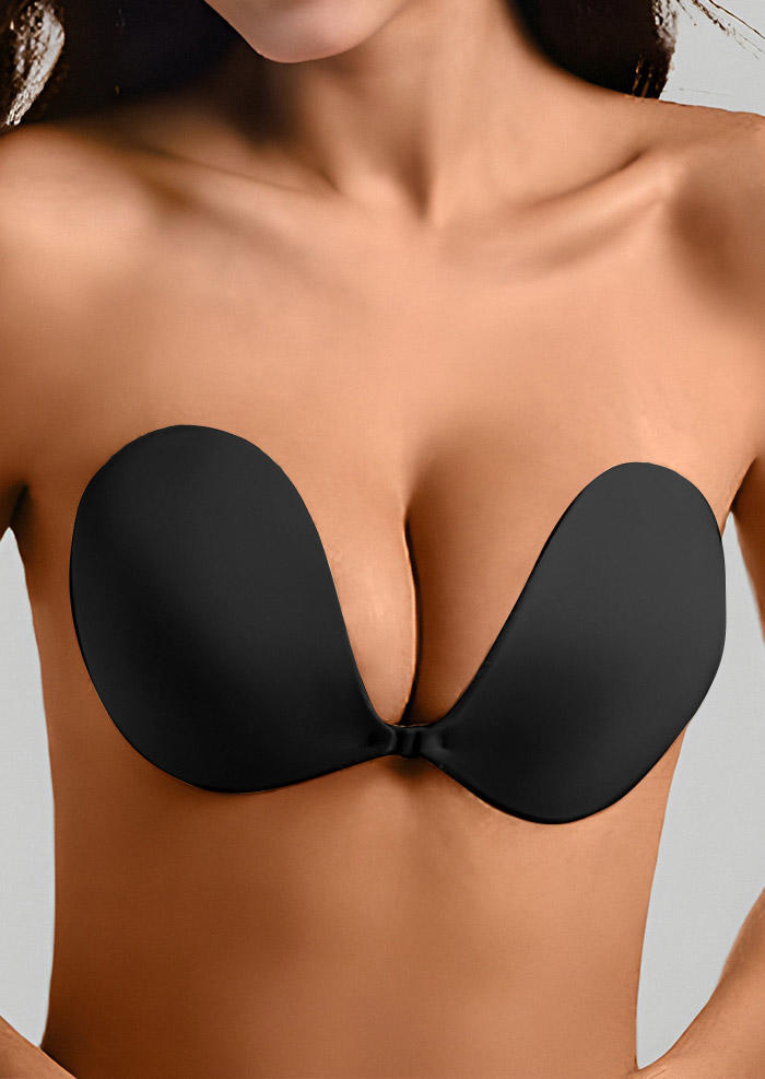 Bras Buckle Front Invisible Breast Lifting Adhesive Bra in Black. Size: L,M,S,XL