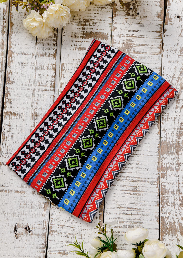 

Aztec Geometric Yoga Sport Wide Headband in Multicolor. Size
