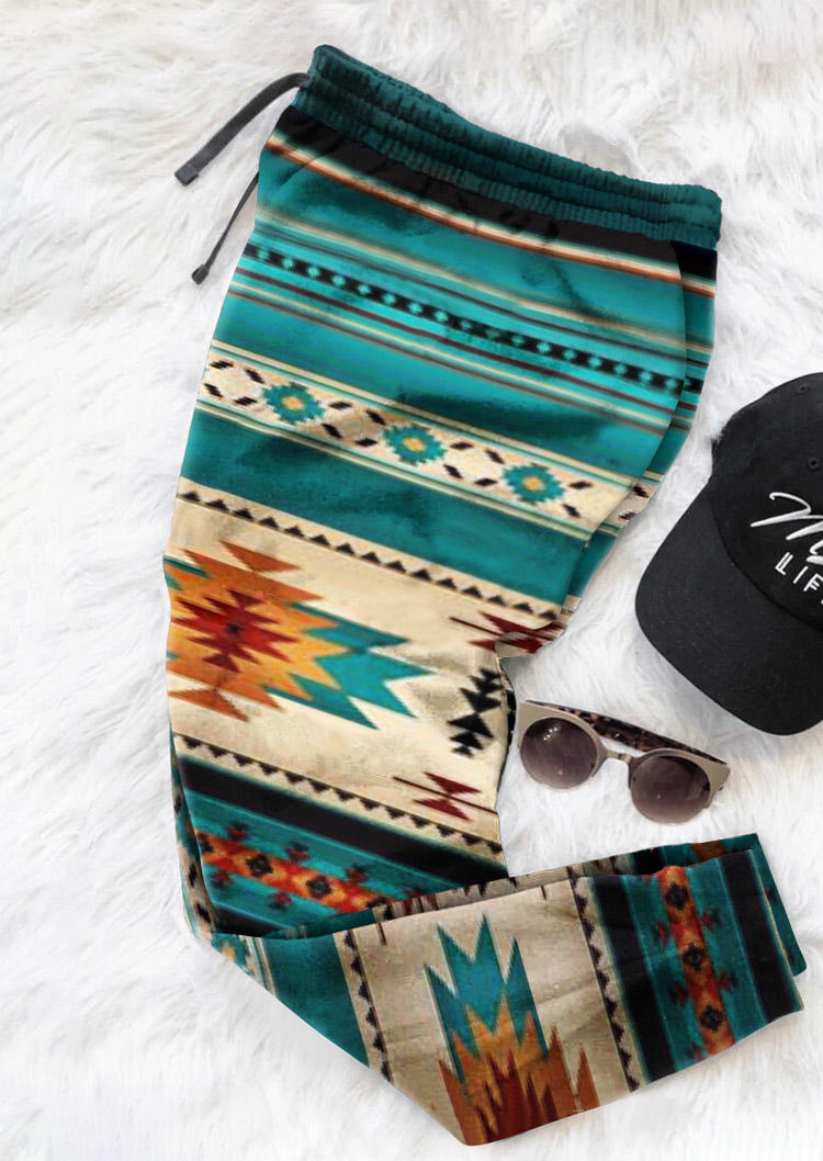

Pants Aztec Geometric Elastic Waist Pants in Multicolor. Size: ,M,L,XL