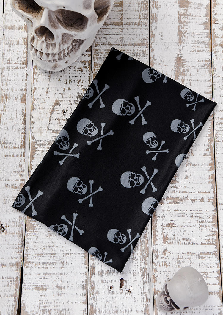 

Skull Skeleton Yoga Sports Headband in Black. Size