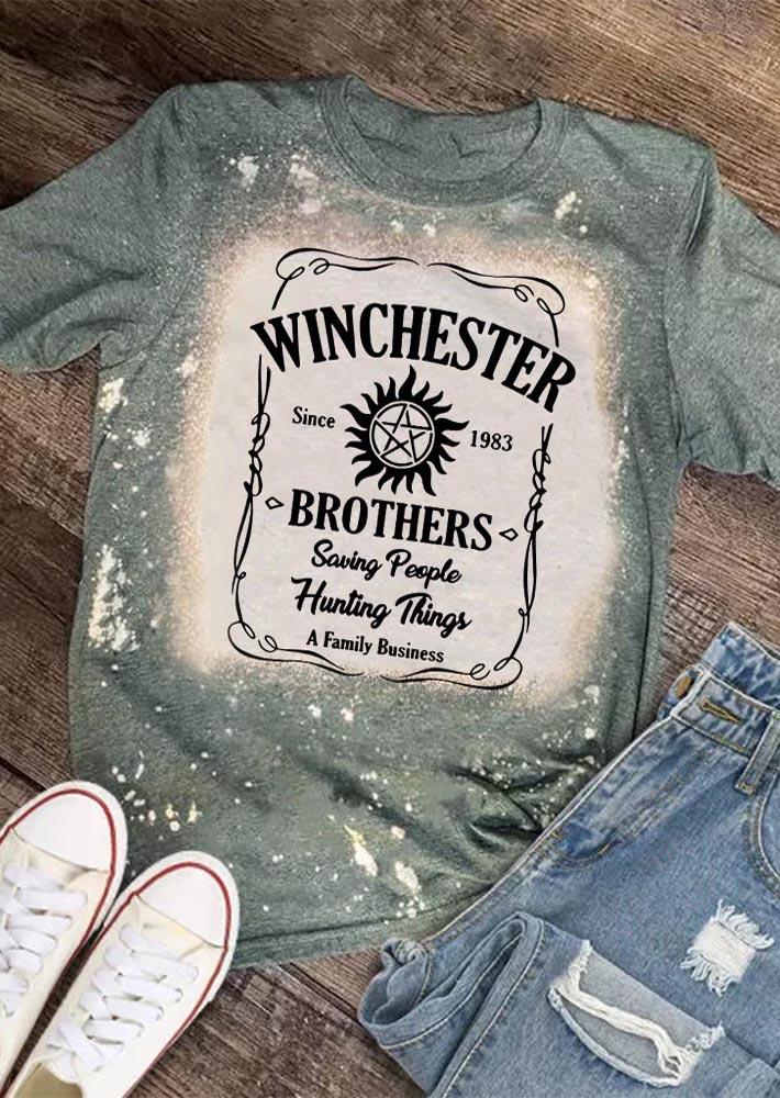 T-shirts Tees Winchester Brothers Bleached T-Shirt Tee in Multicolor. Size: S