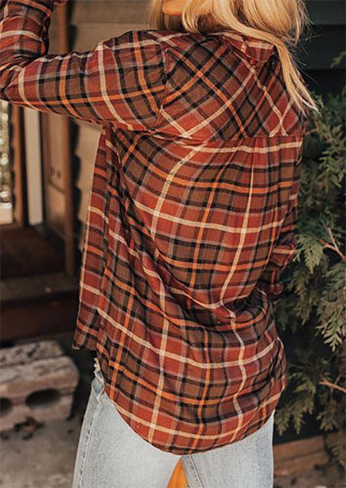 

Shirts Plaid Button Pocket Long Sleeve Shirt in Multicolor. Size