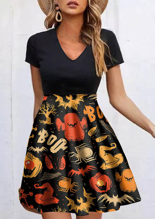 

Mini Dresses Halloween Spider Bat Ghost Mini Dress in Black. Size