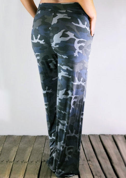 

Pants Camouflage Drawstring Pocket Wide Leg Pants in Camouflage. Size: ,M,L,XL