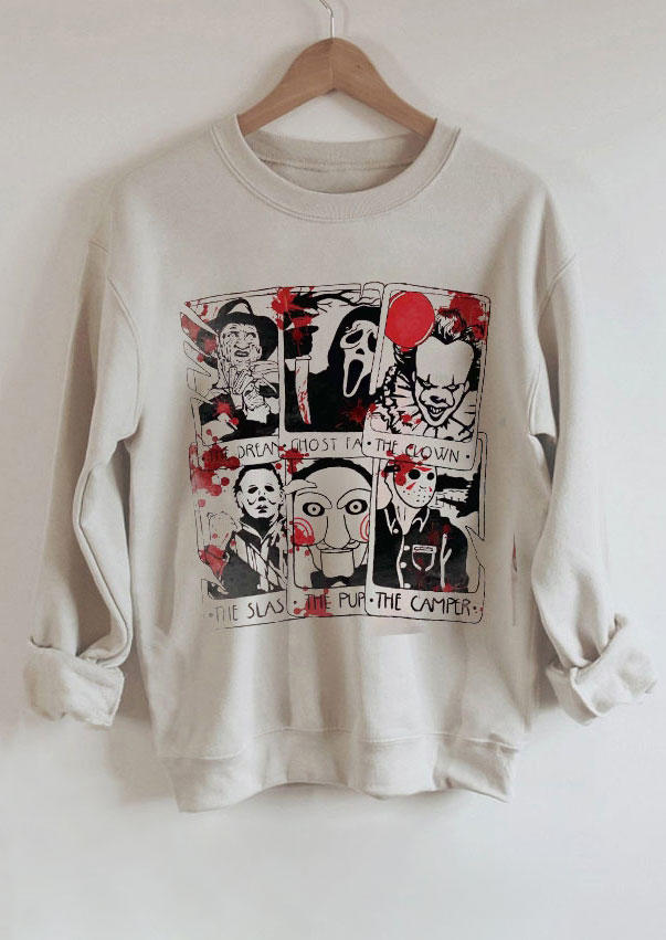 

Sweatshirts Halloween Horror Movie O-Neck Sweatshirt in Apricot. Size
