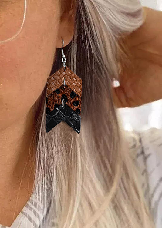 

Earrings Multi-Layered PU Leather Earrings in Multicolor. Size