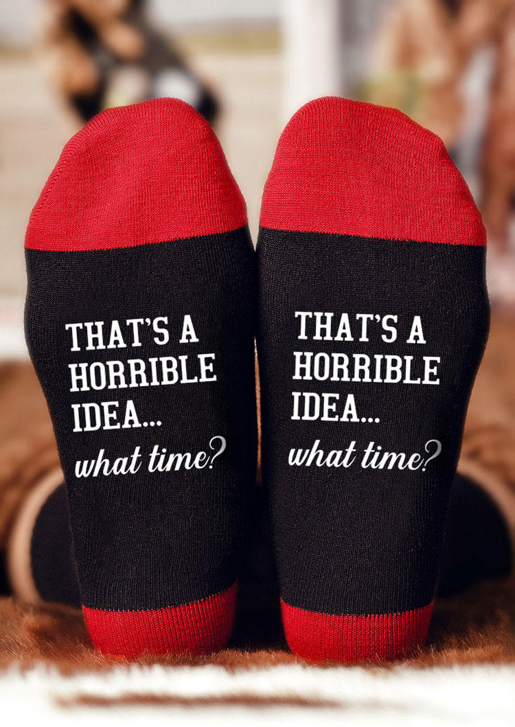 

Crew Socks That's A Horrible Idea What Time Crew Socks in Black. Size