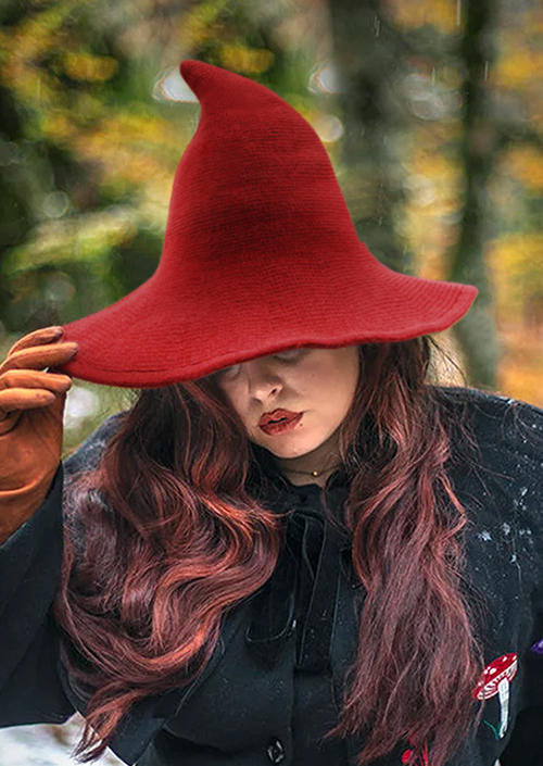 

Hats Halloween Witch Beanie Hat in Red. Size