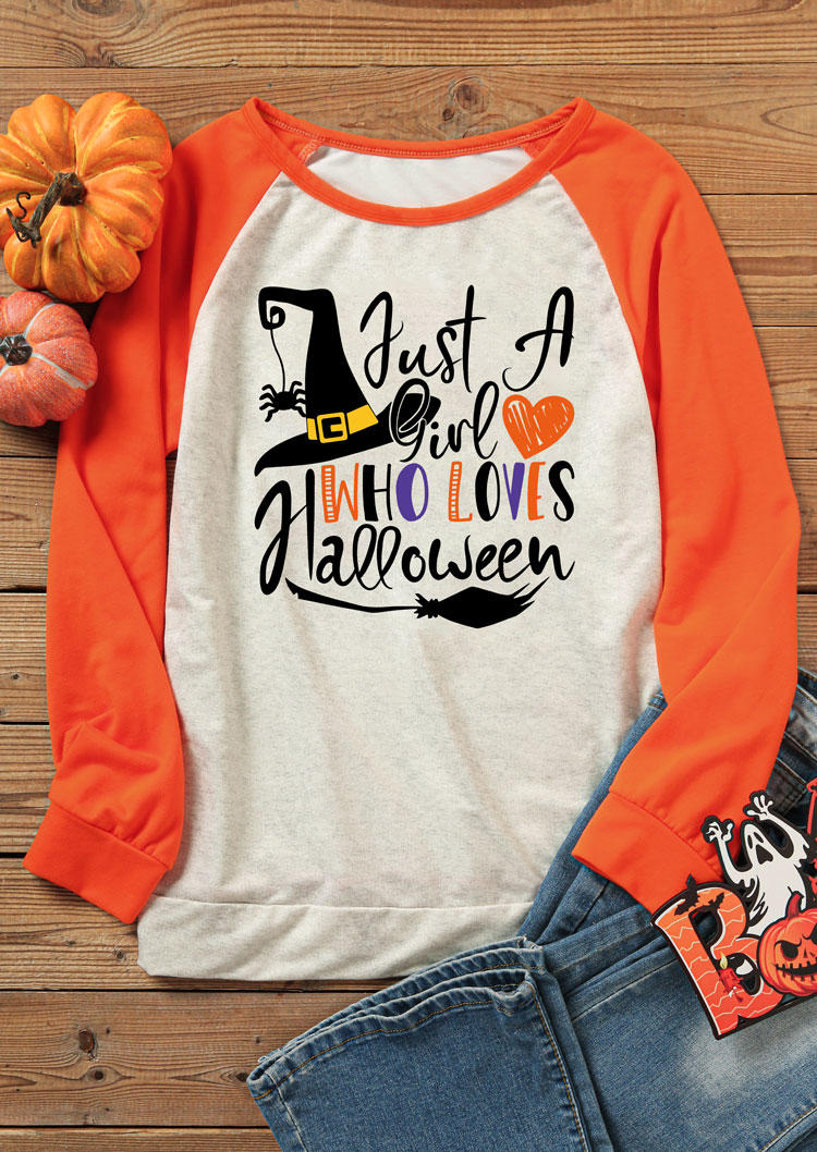 Just A Girl Who Loves Halloween Sweatshirt - White