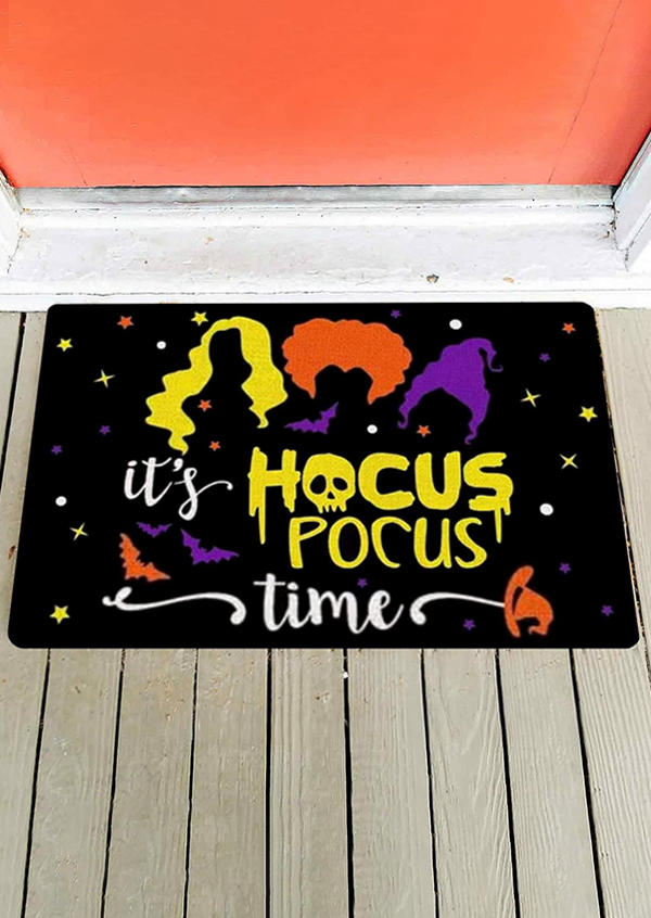 Halloween Witch Skeleton Doormat in Multicolor. Size: One Size