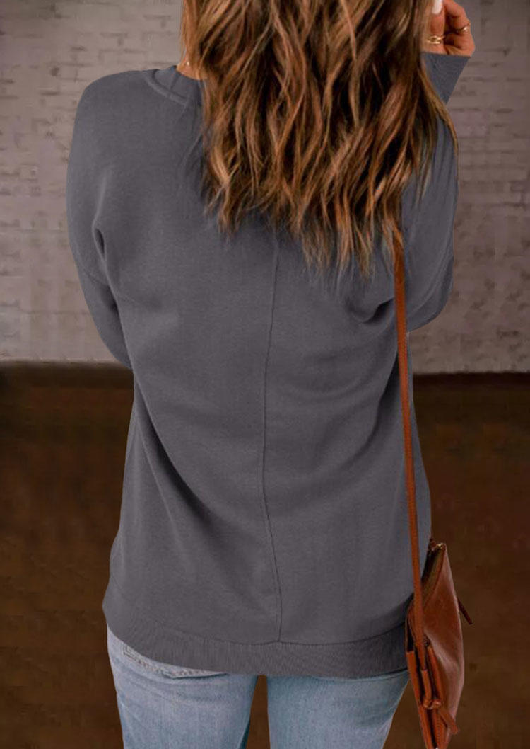 

Sweatshirts Pocket Pullover V-Neck Sweatshirt - Dark Grey in Gray. Size
