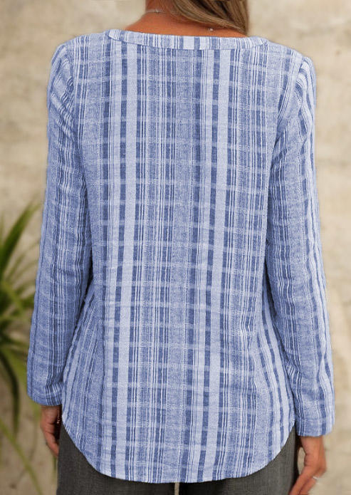 

Shirts Plaid Pocket Button Notched Neck Shirt in Blue. Size