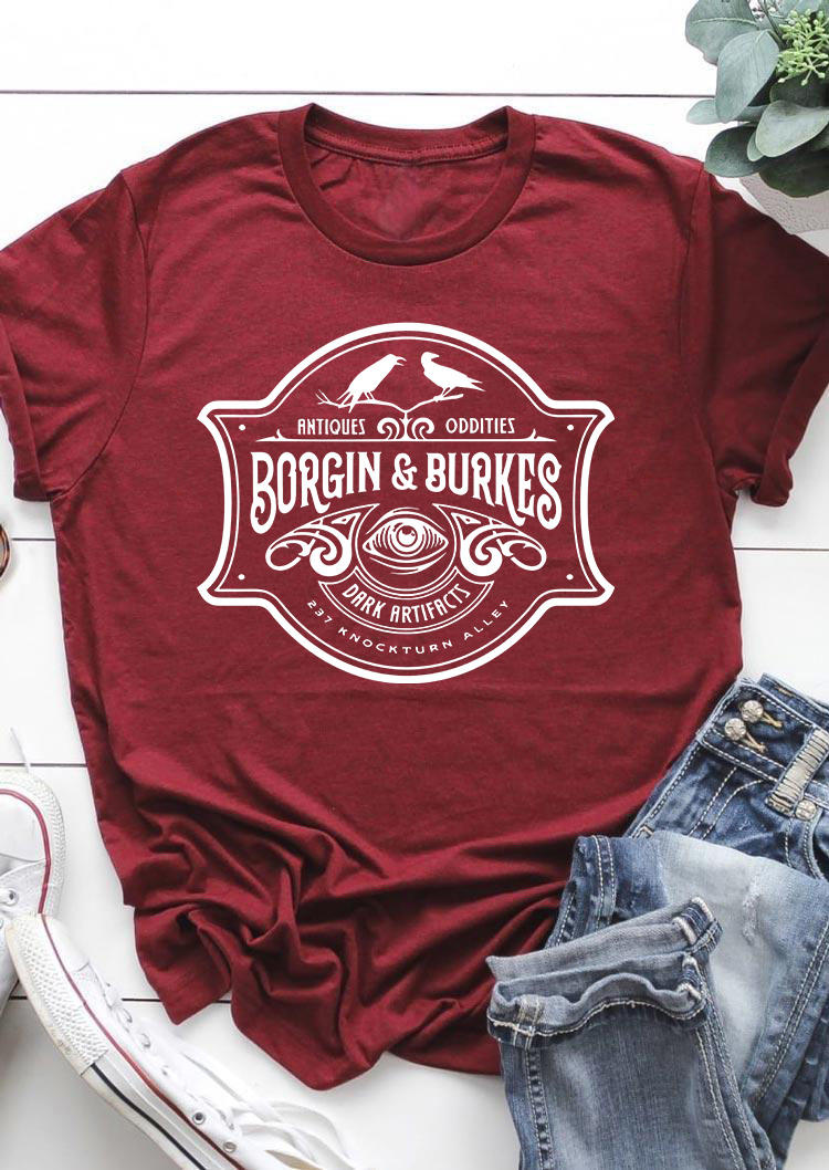 

T-shirts Tees Borgin & Burkes O-Neck T-Shirt Tee - Burgundy in Red. Size