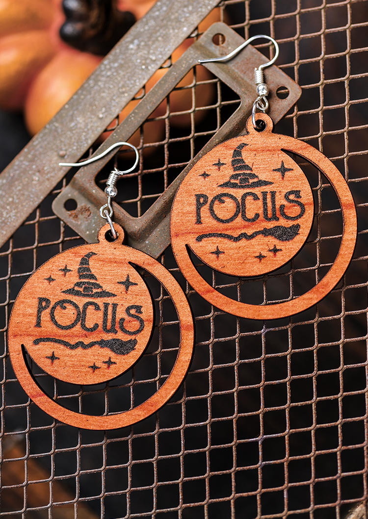 

Earrings Halloween Hollow Out Round Earrings in Brown. Size